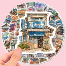 50 matowych naklejek z japońską architekturą, odpowiednich do asymetrycznych etui na telefony, laptopów, butelek na wodę, albumów, pamiętników