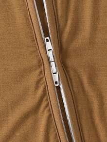 Junblebaby - Boys' Bamboo Fiber Solid Color Zippered One-Piece Pant - Double-Zip Design, With Foldable Foot Covers - A Casual And Comfortable Home-Style One-Piece Dress, Suitable For 0-3-Year-Old Babies For Casual Wear. - 棕色 - 查看 5