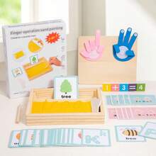 Early Childhood Mathematics Teaching Aids Montessori Two-In-One Finger Operation Sand Painting Game Toy Math Wooden Toys