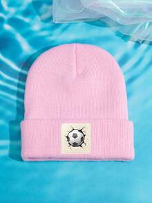 1pc Outdoor Casual Warm & Soft Stretchy Football Pattern Knit Beanie Hat, Suitable For Daily Wear, Great Gift Fall - A - View 14