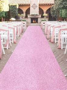 1pc Glitter Champagne Pink Aisle Runner/Wedding Aisle Carpet, Shiny Aisle Carpet, Wedding Birthday Ceremony Supplies, Aisle Decor, Suitable For Events, Parties, Weddings, Commercial Decoration, Wedding Aisle Decor, Anniversary Decor, Banquet Church Aisle Decor, Entrance Decor - Pink - View 6