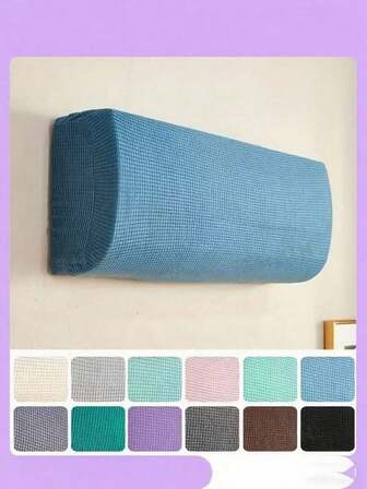 1pc Wall-Mounted Air Conditioner Cover, Elastic Jacquard Dust-Proof Solid Color Full-Wrap Pineapple Grid AC Unit Cover