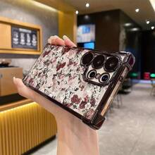 Una funda de teléfono floral diseñada para Samsung S25 ULTRA/S25/S24 Ultra/S24, también adecuada para S23/S23 FE/S23 Ultra/S22.Esta funda transparente tiene una función de protección de marco de lente, hecha de material TPU electrochapado, adecuada para que todos la usen. - Colores mixtos - Ver 7