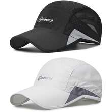 2 Packs Gorra de Béisbol Transpirable for Men, Protección Solar de Secado Rápido, Malla Plegable Lavable, Ligera Sombrero de Verano al Aire Libre con Hebilla Ajustable