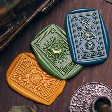 1 Tarot Card Series Fire Lacquer Seal Copper Head, Retro Style, Solid Brass Seal Head, Suitable For DIY Greeting Cards, Sealing Decorations, Desktop Ornaments, Holiday Invitations