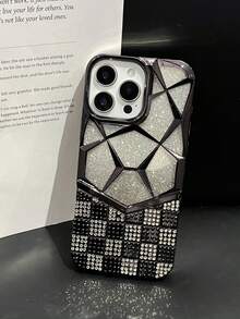 Funda de teléfono con diamantes brillantes y tarjeta brillante compatible con iPhone 17, 16, 15, 14, 13, 12, 11 Pro Max, cubierta protectora a prueba de golpes - Negro - Ver 6