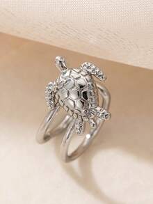 1 Stück minimalistische Meeresschildkröten Dekor Clip-On Kupfer Ohrringe, geeignet für Frauen zum Tragen im Sommer, im Alltag, auf Partys