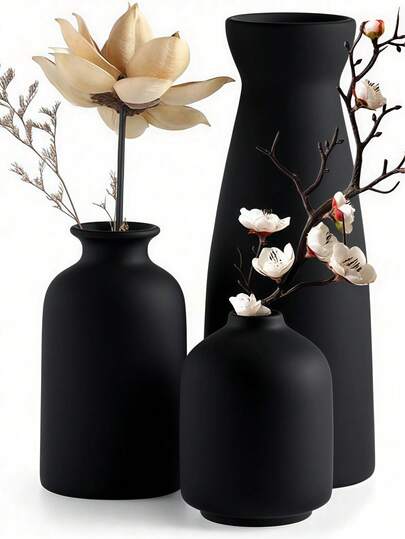 Piece/Black Vase Set 3/1 ative Small Vases, Moderne Bohemian Rural Home ation Creative St Table, Bookshelf, Entrance Vintage Mor Craft Display On TV Cabinet, Zachte ation, Beige Vases Bloemen s, Birthday, Graduation. Room Flower Glass view 5
