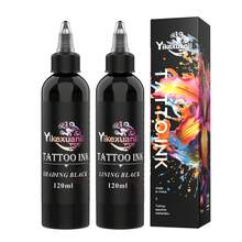 yikexuanli 1/2 Bottle Premium Black Tattoo Ink | Intense Black/Super Black, Deep Color, Suitable For Outlining, Shading And Blending, Long-Lasting And Durable