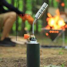 Large Caliber Stainless Steel Manual Ignition Spray Gun, Invertible Cartridge Type Torch Nozzle, High-Temperature Camping Gas Torch Accessory - Default - View 3