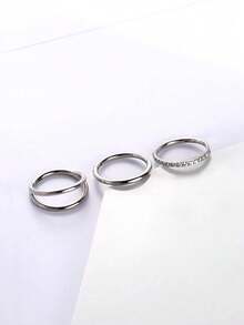 3 Pieces Set Of High-Quality Personalized 316L Stainless Steel Inlaid Zirconia Nose Ring, Earrings, Perforated Jewelry, Available In Silver We Offer 16G/1.2mm Size Options With An Inner Diameter Of 8mm/10mm.Gifts For Girlfriends, Friends, Parents, Piercing Jewelry Gifts, Closed Rings For Piercings For Women To Wear At Parties, Vacations, - 3-piece Nose Ring Set - View 2