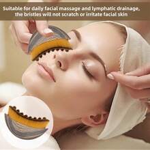 1 Set Cepillo de contorno facial y corporal linfático, masajeador de drenaje linfático para la cara, cepillo de cepillado en seco para la cara, moldeado de mentón y línea de la mandíbula, diseño ergonómico, ajuste preciso a la piel