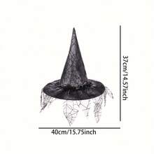 1 chiếc mũ phù thủy Baroque, lưới và hoa giả trang trí, phụ kiện mũ phù thủy cosplay, thích hợp cho Ngày của Mẹ, Lễ Tạ ơn, Đám cưới, Halloween, Tiệc dành cho phụ nữ (Màu sắc và họa tiết có thể thay đổi) - màu đen - Xem 5