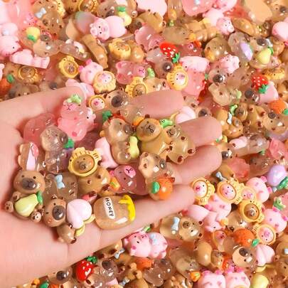 50/10pcs Mini Capybara Decorations, Resin Material, Suitable For Dollhouse, Crafts, Miniature Capybara, Can Be Used For Fairy Garden, Dollhouse, Miniature Landscape Decoration, Children's Art Supplies, Back To School Supplies, Boys/Girls Backpacks, School Supplies