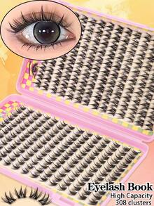 308 Clusters Of False Eyelashes C Volume Cat Eye Eyelash Cluster Length 11mm Natural Soft Anime Cartoon Eyelash Cluster Suitable For Daily Wear Wedding Date Party Halloween Music Festival Suitable For Beginners - C - Xem 4