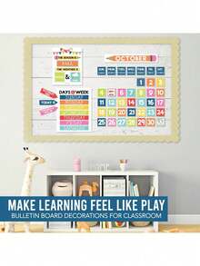 Classroom Calendar, 98 Pieces, Bulletin Board, Hadley Designs, Calendars & Planners, Calendar 2025, Calendar Creative Minimalist, Calendar>Teacher, Yearly Calendars, Calendario 2025-2026, Academic Calendar 2025-2026, Wall Calendar 2025, Numbers Calendar, - 彩色白 - 查看 5