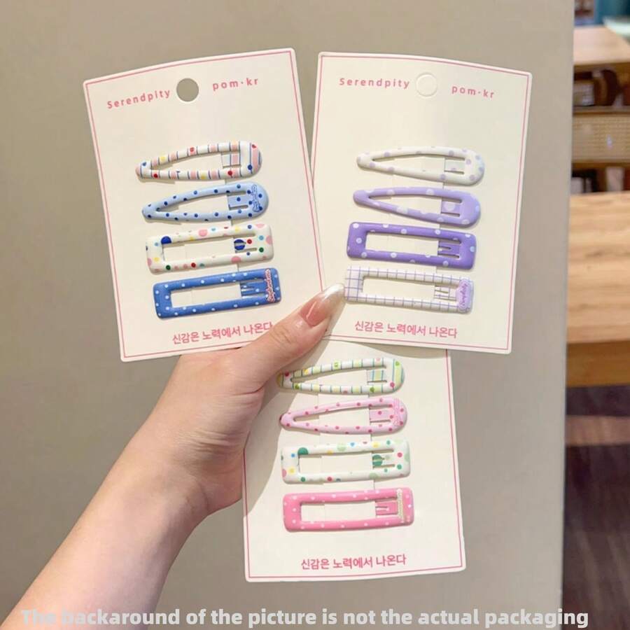 3 PiecesHair Barrettes Set - Stylish & Cute Plaid & Cartoon Design, Suitable For Teens, Ideal For Taming Bangs And Side Hair, Claw Clips