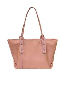 1pc Customized Tote Bag, Customizable Printed Name/Text, Multiple Colors Available (Black/Khaki/Pink), Minimalist/Fashionable/Elegant Style, Suitable For Travel/Vacation, Birthday, Anniversary, Valentine's Day, Wedding, Unique Gift For Boyfriend/Girlfriend/Family/Spouse, Christmas Gift - Multicolor - View 13