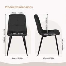 Extendable Dining Table And Chairs Set Of 4, Oval Mable Effect Table With Upholstered Chairs For Dining Room (Black Line, Set Of 4) - 4 Pieces Of Linen Black 6-point - View 5