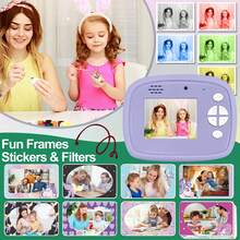 Süße kleine Pony-Formen Sofortbildkamera, 1080P HD Linse Kamera mit Sofortbilddruck, inklusive 5 Rollen Druckpapier und 32GB Speicherkarte, wiederaufladbarer Akku, ideales Geschenk für 3-14 Jahre alte Jungen und Mädchen - Verschiedenfarbig - Übersicht 4