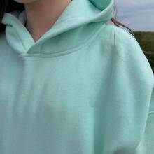 Women's Ocean Embroidered Hoodie Oversized Sweatshirt Casual Loose-Fit Top For Fall/Winte Layering And Everyday Outfits - 藍色 - 查看 4