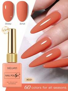 XEIJAYI 1Pc 15Ml Nail Gel Polish Set UV LED Soak Off Gel Polish: Get Creative With Colorful Mousse Gel Nail Polish For Home Salon Nail Art DIY For Nails - Coral Orange - View 6