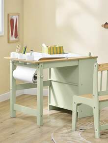 SoBuy KMB60 Children's Table With 1 Chair Children's Seating Group Inside Children's Table Chair Set Painting Table For Children - Green - View 3