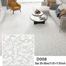 12/24 块哑光纹理自粘 PVC 乙烯基地砖，白色、黑色、灰色、大理石纹、纯色和条纹，防滑，易于剥离和安装，适用于客厅、厨房、卧室、浴室，11.8 英寸 X 11.8 英寸 - 彩色 - 查看 12