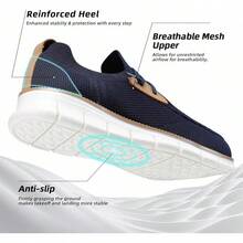 Mens Casual Loafers Shoes Slip On Fashion Walking Dress Sneakers Business Oxfords Work Lightweight Soft Sole Zapatos-20256688 - 深藍色 - 查看 5