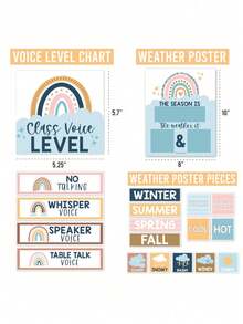 Classroom Calendar, 98 Pieces, Bulletin Board, Hadley Designs, Calendars & Planners, Calendar 2025, Calendar Creative Minimalist, Calendar>Teacher, Yearly Calendars, Calendario 2025-2026, Academic Calendar 2025-2026, Wall Calendar 2025, Numbers Calendar, - Boho Rainbow - 查看 4