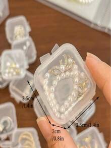 Nueva caja de plástico transparente cuadrada, para almacenamiento de artículos pequeños, papelería, joyas, con tapa abatible, sellada y a prueba de polvo, caja de almacenamiento pequeña y portátil transparente para objetos de escritorio