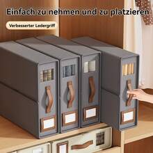 Ordnungsboxen, faltbarer Schrank-Organizer, 4-teiliges Set, Bettlaken-Organizer, Bettlaken-Aufbewahrungsbox, Aufbewahrungstaschen, 38 x 32 x 11,5 cm