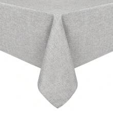 Faux Linen Rectangle Tablecloth - Wrinkle And Stain Resistant Washable Table Cloth For Kitchen Dining Room Holiday Table Cover For Dinner, Light Grey, 60 X 102 Inch - LightGrey102x60Rectangular - View 1