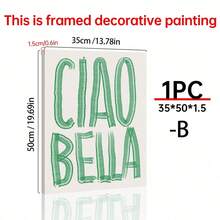 1pc Ciao Bella Poster Decoration, Wall Art, Girly Room Decor, Cute Wall Art, Pink Retro Poster, Wall Decoration Poster, Wall Canvas Decoration, Ideal Gift For Bedroom Living Room