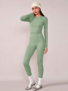 NcmRyu 1 Set Women's Fashion Running, Cycling, Dance, Pilates, Fitness Exercise Outfit, Christmas Outfit