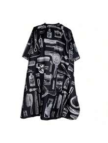 Zestaw profesjonalnych akcesoriów fryzjerskich 1 szt.: regulowana szczotka do miotełki na szyję, peleryna fryzjerska, wodoodporny szalik do stylizacji włosów, odpowiedni do farbowania, strzyżenia, stylizacji, mycia, makijażu, unisex, dla stylistów i do użytku domowego, geometryczny wzór, swobodny szalik poliestrowy, odpowiedni na każdą porę roku