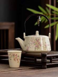 1套功夫茶具，家居客厅茶壶，茶杯，陶瓷茶具，1壶4杯 - 彩色 - 查看 6