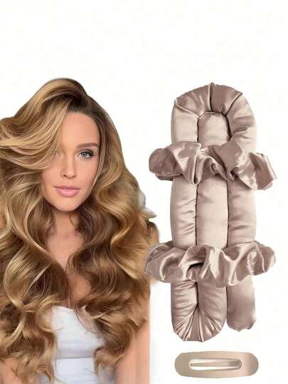 4Pcs 3-In-1 Satin Heatless Curling System, With Adjustable Headband & Claw Clip Attachment, Premium Mulberry Silk & Satin Construction, Luxury Velvet Storage Bag, Overnight No-Heat Curling Technology, For Natural Waves, Voluminous Curls, And Damage-Free Styling, Ideal For Overnight Use, Travel, And As A Luxury Hair Care Gift,Hair Curlers,Curly Hair Brush,Rollers,Curly Hair Products,Curler,Rollers For Hair,Hair Curl,Curly Hair Tools,Hair Roller,Hair,Hair Rollers,Curly Hair,Heatless Curl,Heatless Curls,Hair Curler,Barber,Hair Tools,Hair Products,Hair Accessories,Hair Curlers,Barber Accessories,Travel,Rollers,Hair Stuff,Hair Accessories,Curly Hair Products,Curler,Rollers For Hair,Hairdressing Equipment,Accessories,Hair Curl,Curly Hair Tools,Hair Roller,Christmas,Barbershop,Hair Curling Iron, Barber Accessories, Hair Accessories, Curling Iron, Hairdressing,Heatless Waves,Travel Essentials,Travel Essential,Hairstyle,Hairdressing