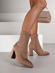 Weiche Veloursleder Ankle Boots - Damen Lässig Herbst/Winter Stiefel