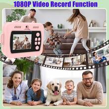 Aparat do natychmiastowych zdjęć dla dzieci z rolkami papieru i kolorowymi pisakami, zabawka w formie aparatu cyfrowego dla dzieci – kreatywne prezenty świąteczne i urodzinowe dla dziewczynek i chłopców, idealna zabawka podróżna do zabawy i nauki (nowy model)