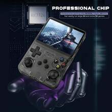 R36S Retro Handheld Game Console, Linux System, 3.5" IPS Screen, 18000+ Game Capacity, Portable Pocket Video Player - Purple - View 5