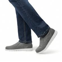 Mocasines sin Cordones para Hombre, Zapatos Casuales Ligeros y Elásticos - Gris Oscuro - Ver 8