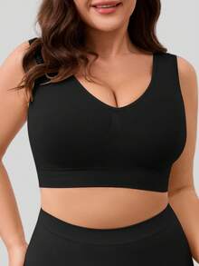 1 قطعة حمالة صدر لياقة بلا حواف لا سلكية قابلة للتعديل، حمالة صدر رياضية مريحة للنساء ذوات الحجم الكبير