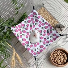 Small Animal Hideaway& Hammock, Cozy House With Roof For Small Pets To Sleep And Hide - Washable Pet Cave& Hideout Corner, Hanging Hammock Hideout Bed, Cage Accessories For Guinea, Hamster, Rat, Glider, Squirrel, Ferret, Kitten, Squirrel, Chinchilla