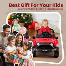 Kids Electric Ride On Car For 3-8, 2 Motors Off Road Truck With 2.4G Remote Control, LED Lights, Music, Horn & Wireless Connection, Battery Powered Ride On Toy For Boys Girls - Red - View 9