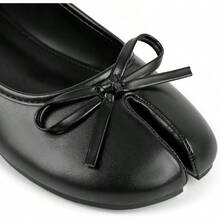 Women's Tabi Shoes Flats Split Toe Janpanese Ballet Flats Cute Black Bowknot Ballerina Shoes-2025 - 黑色 - 查看 7