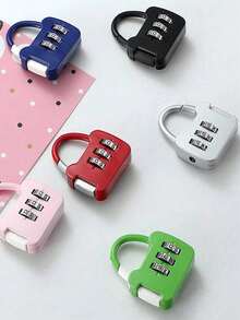 Digit Mini Round Combination Lock, Padlock, Anti-Theft, Luggage Lock, Student, Dormitory, School Bag, Cabinet, Drawer Lock,For Luggage, Pencil Case, Backpack, Cartoon Waterproof Padlock For Outdoor Travel, Student Dormitory, Cabinet, Drawer,Electric Bike, Bicycle Basket Lock, Helmet Lock, Cabinet, Luggage, Travel Accessories