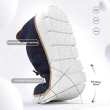 Mens Casual Loafers Shoes Slip On Fashion Walking Dress Sneakers Business Oxfords Work Lightweight Soft Sole Zapatos-20256688 - 深藍色 - 查看 4