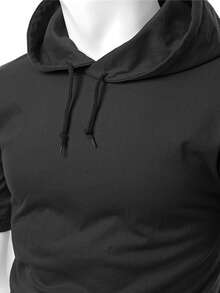 Camiseta Camisa Bolso E Capuz Longline Oversized Promocao Plus Size - Preto - Visão 4