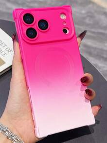 Funda de teléfono magnética de lujo con degradado anti-caída compatible con iPhone 17 16 15 14 13 Pro Max Plus, funda protectora simple y linda a prueba de golpes